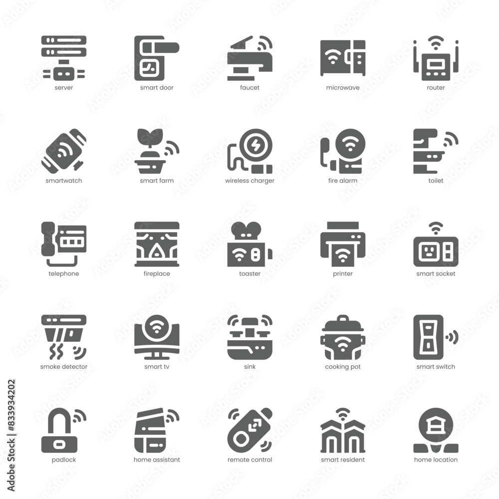Smarthome icon pack for your website, mobile, presentation, and logo design. Smarthome icon glyph design. Vector graphics illustration and editable stroke. Smarthome icon pack for your website, mobile, presentation, and logo design. Smarthome icon glyph design. Vector graphics illustration and editable stroke.