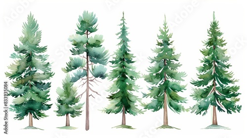 Whimsical Pine Tree Illustration for Children s Book Generative AI