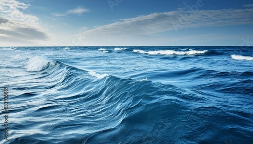 blue sea surface with waves