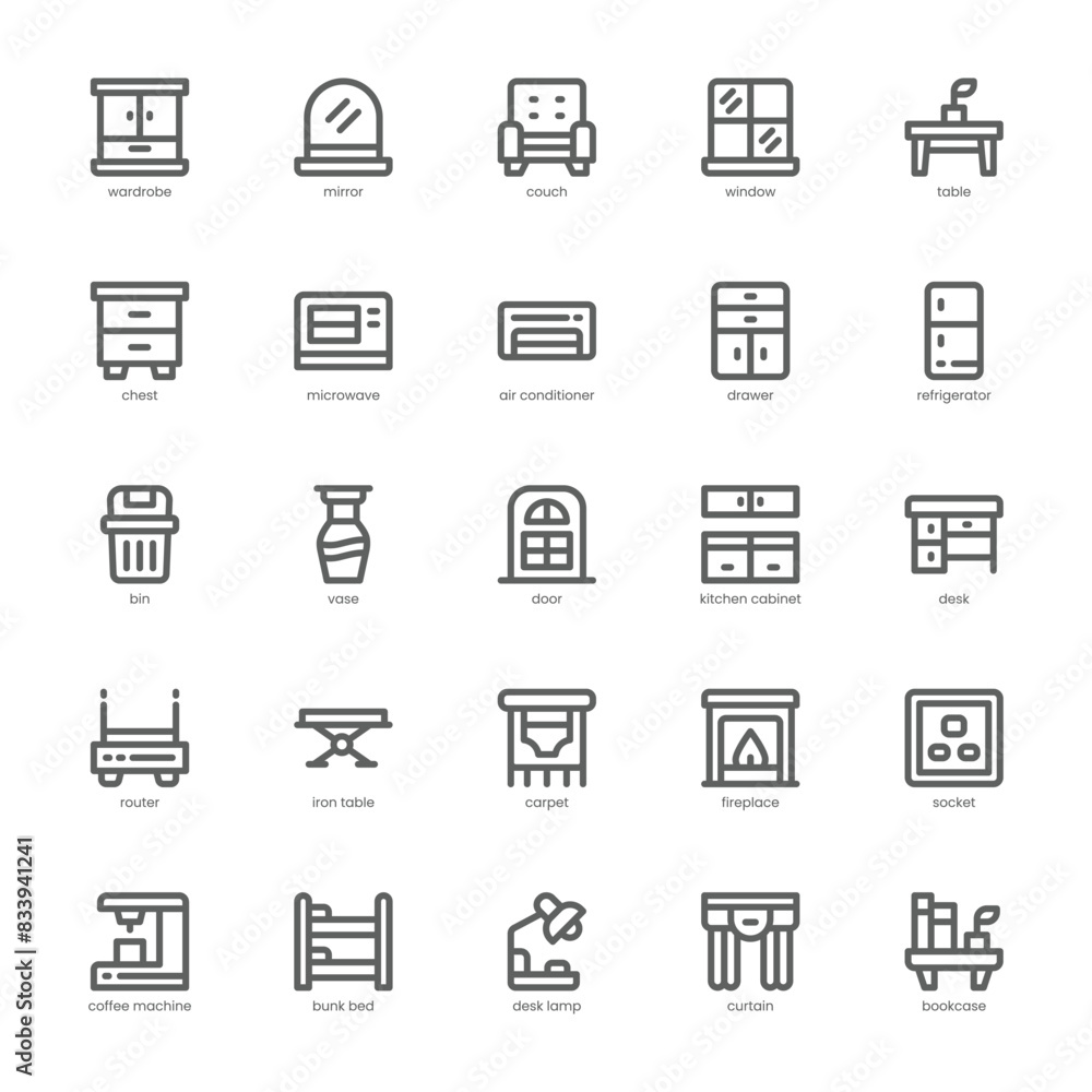 Home Furniture icon pack for your website, mobile, presentation, and logo design. Home Furniture icon outline design. Vector graphics illustration and editable stroke. Home Furniture icon pack for your website, mobile, presentation, and logo design. Home Furniture icon outline design. Vector graphics illustration and editable stroke.