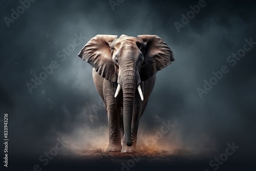 elephant in the river, generative ai photo
