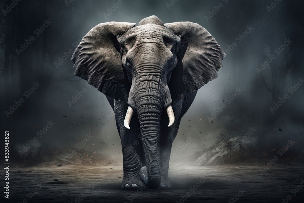 Fototapeta premium elephant in the river, generative ai