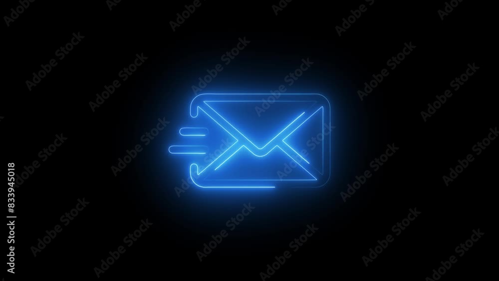glowing neon line circle massage icon animation glowing neon line circle massage icon animation