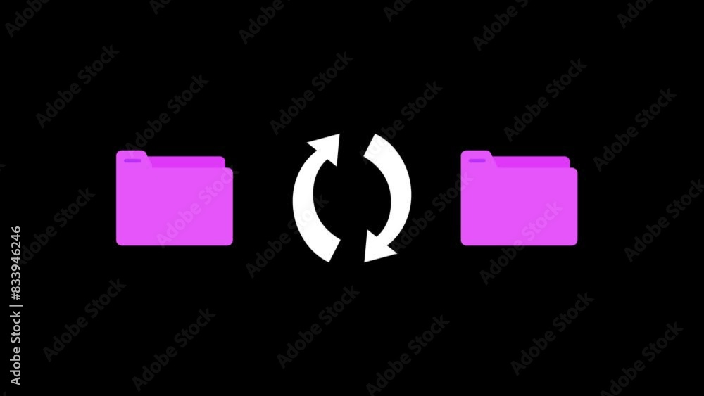 File transfer computer folder to folder animation Alpha Channel. File ...