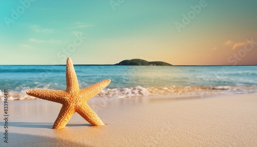 starfish on the summer beach summer background tropical sand beach