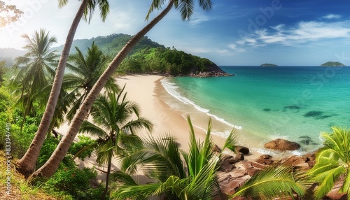 tropical beach in saengchan beach