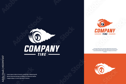wheel with smoke logo, automotive service, logo design vector.