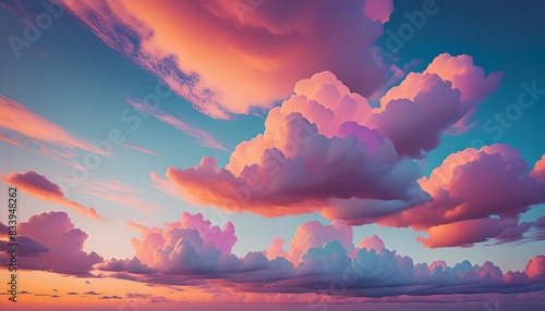 colorful clouds on sunset sky in the evening