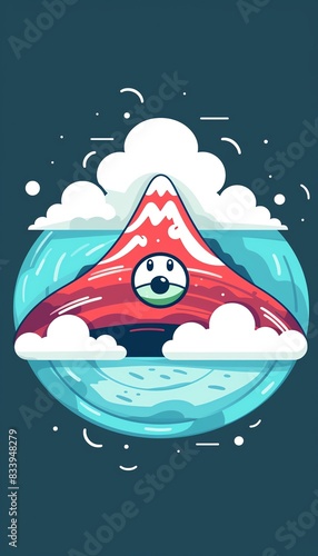 VPN connection flat design top view anonymous surfing theme cartoon drawing Complementary Color Scheme photo