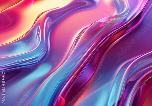 Abstract 3D Terrain with Blue and Purple Layers 