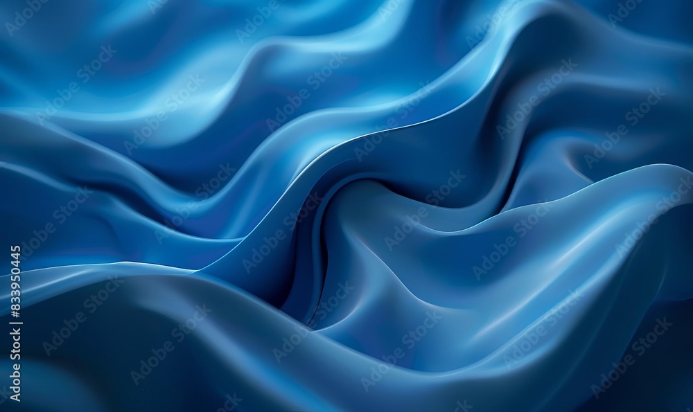 Obraz premium Flowing Blue Silk Fabric Close-up 