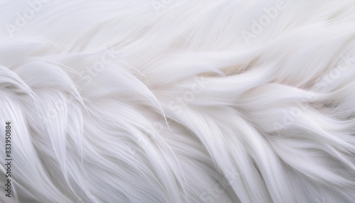 closeup textured of real white wool of goat for background