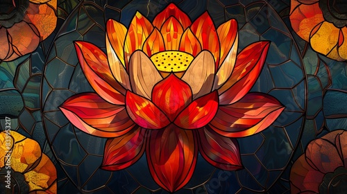 Wallpaper Mural A beautiful red flower with a yellow center is the main focus of the image Torontodigital.ca