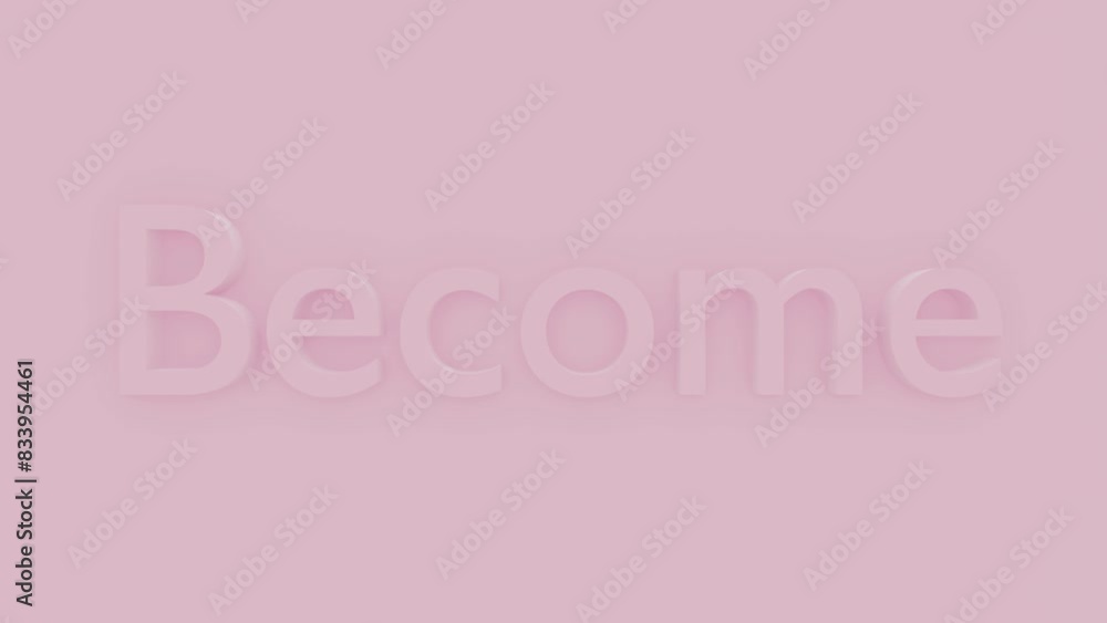 Calm 3D Gradient Typography 'Become' – Minimalist Pink Theme for Digital Stock Calm 3D Gradient Typography 'Become' – Minimalist Pink Theme for Digital Stock