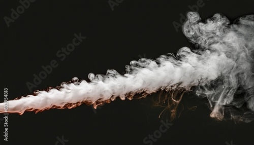 a white line of smoke on a black background © Toby