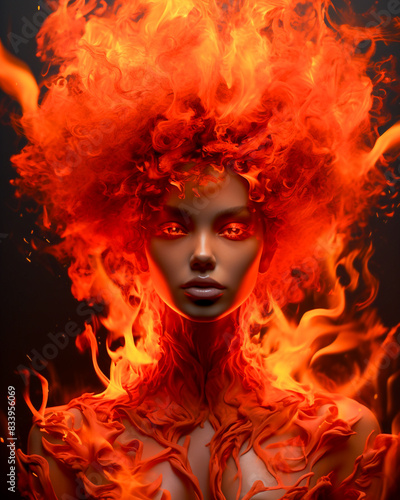Women's head in flames © Schneestarre