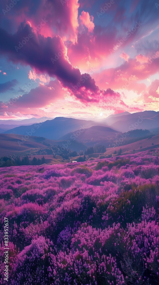 Obraz premium sunset in the mountains