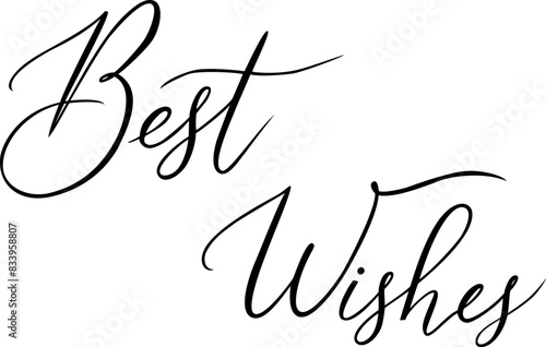 Best wishes eps file. Handwritten font, calligraphy style.