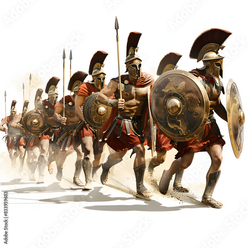 Battle of carthage- invasion of the carthaginian army isolated on white background, png
 photo
