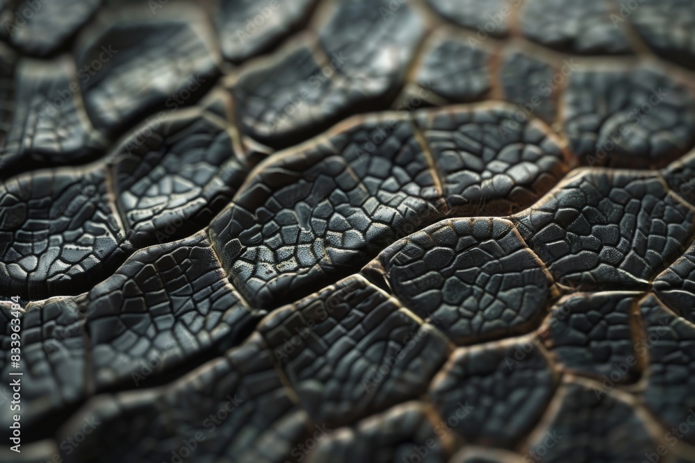 A close-up view of an animal's textured skin, showcasing its intricate patterns and natural variations. A close-up view of an animal's textured skin, showcasing its intricate patterns and natural variations.