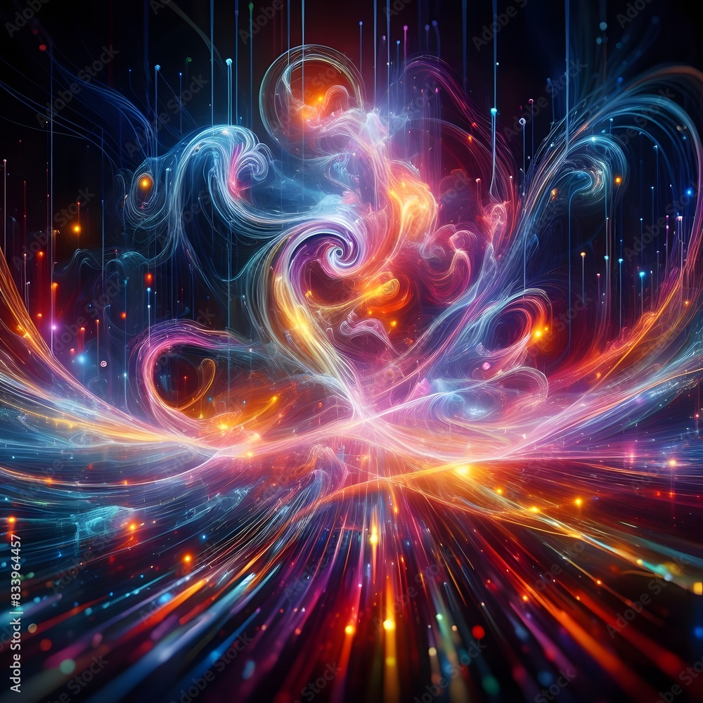 An electrifying display of abstract colorful lights An electrifying display of abstract colorful lights