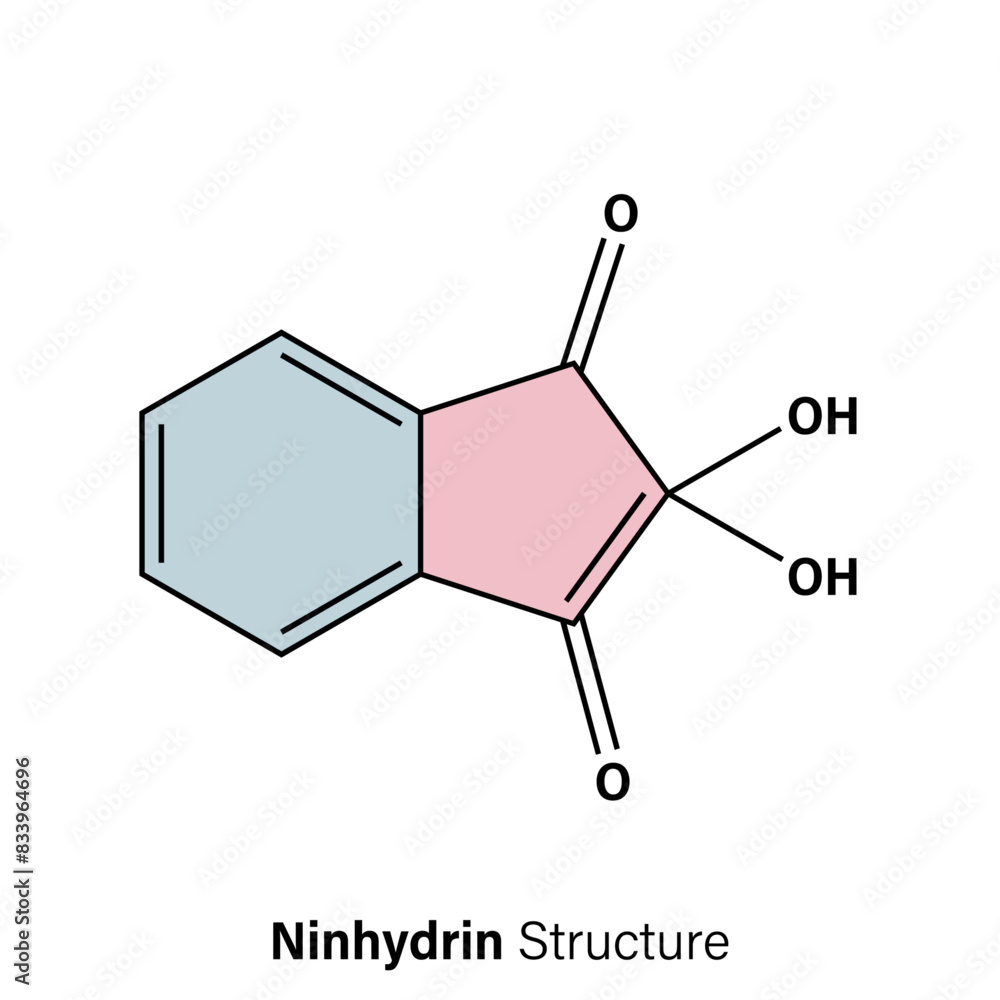 Ninhydrin Chemical Structure Vector Illustration. Ninhydrin Chemical Structure Vector Illustration.