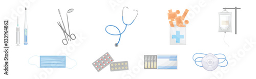 Medical Object and Different Hospital Item Vector Set