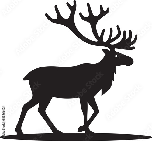 caribou Silhouette Vector Illustration