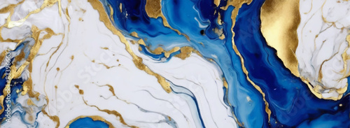 Luxurious marble resin geode and abstract functional art, watercolor geode painting. Abstract blue liquid watercolor background with golden foil texture. High resolution luxurious marble.
