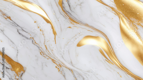Luxurious white Carrara statuaries marble texture background. Calacatta glossy marble with golden streaks.  Luxury White Gold Marble texture background vector. Panoramic Marbling texture design.