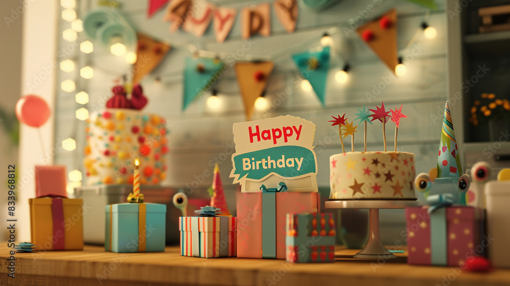 Naklejka premium birthday cake with candles