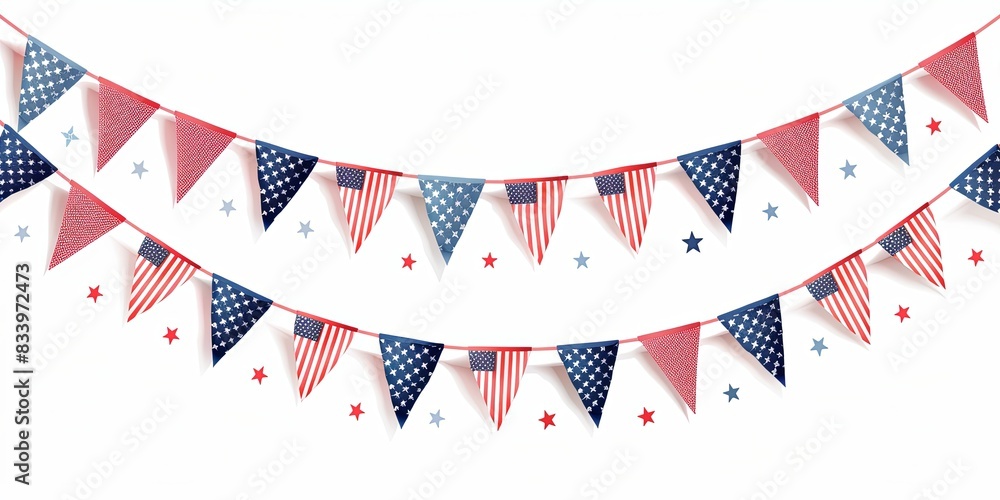 Patriotic Bunting Garland with Stars and Stripes Patriotic Bunting Garland with Stars and Stripes