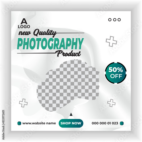 Photography Instagram social media post web banner template vector premium design photo