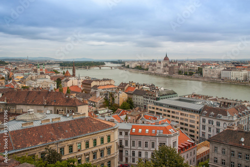 Cityscape in panorama Buda and pest in Budapest