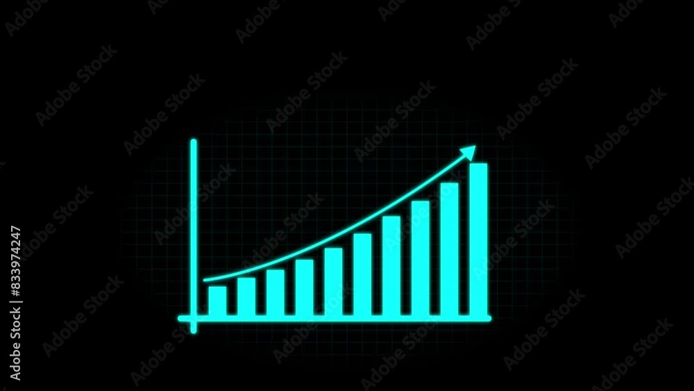 Abstract business graph icon animation background. Business Financial Growing Business Income And Earnings. Abstract business graph icon animation background. Business Financial Growing Business Income And Earnings.