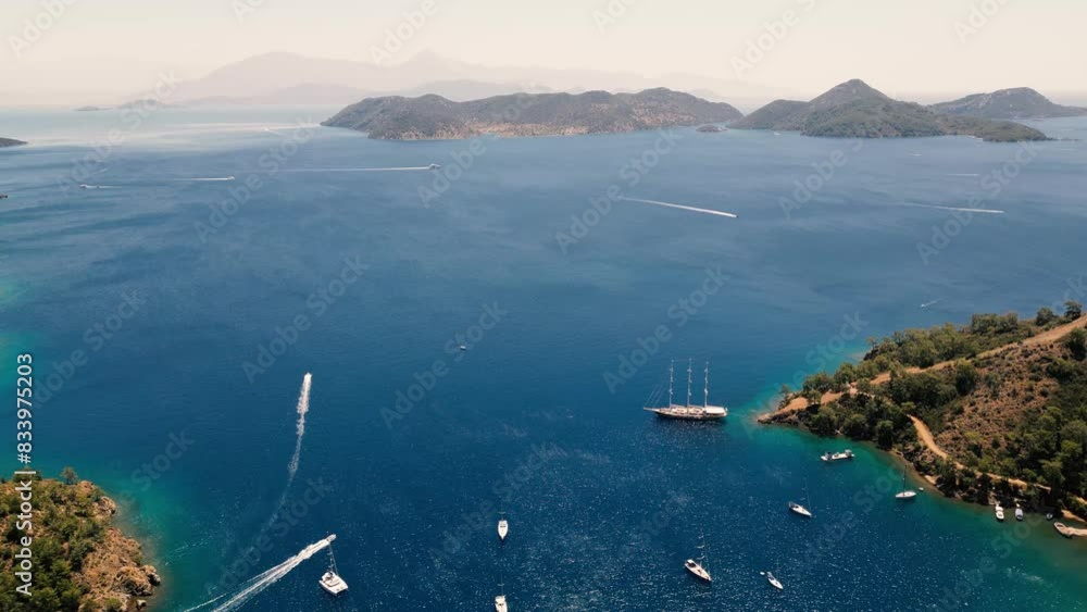 Luxury Yachts Anchored in the Kille Bay. Dalaman, Mugla - Turkey Luxury Yachts Anchored in the Kille Bay. Dalaman, Mugla - Turkey