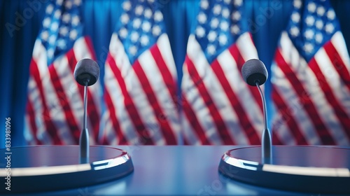 Background of a political or presidential debate in America photo