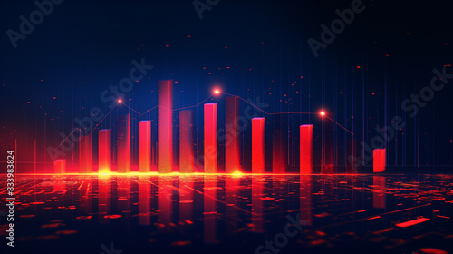 Business market trends Graph depicting stock market or forex trading data