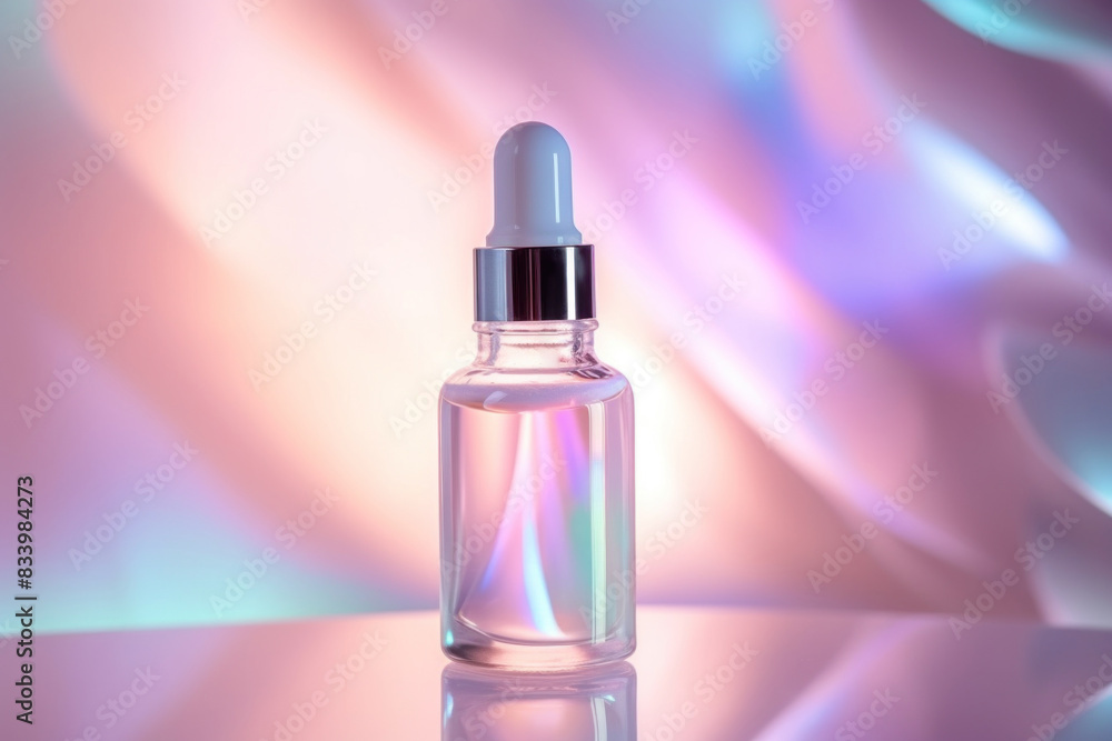 Serum Bottle with Holographic Light Effects Serum Bottle with Holographic Light Effects