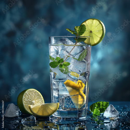 Refreshing mocktail in a hi...