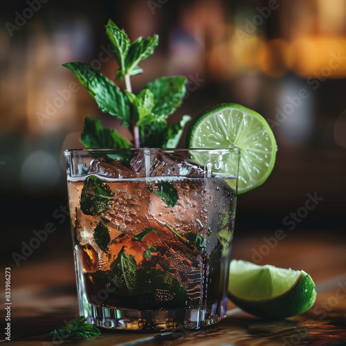 Refreshing mocktail in a hi...
