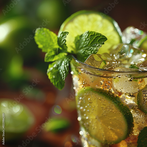 Refreshing mocktail in a hi...