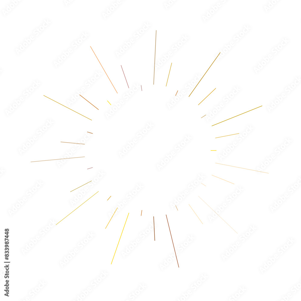 An abstract transparent retro golden art deco sunburst shape design element. An abstract transparent retro golden art deco sunburst shape design element.