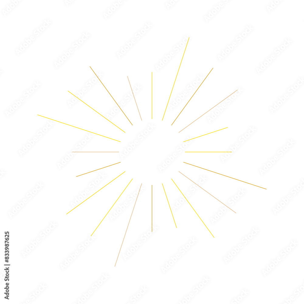 An abstract transparent retro golden art deco sunburst shape design element. An abstract transparent retro golden art deco sunburst shape design element.
