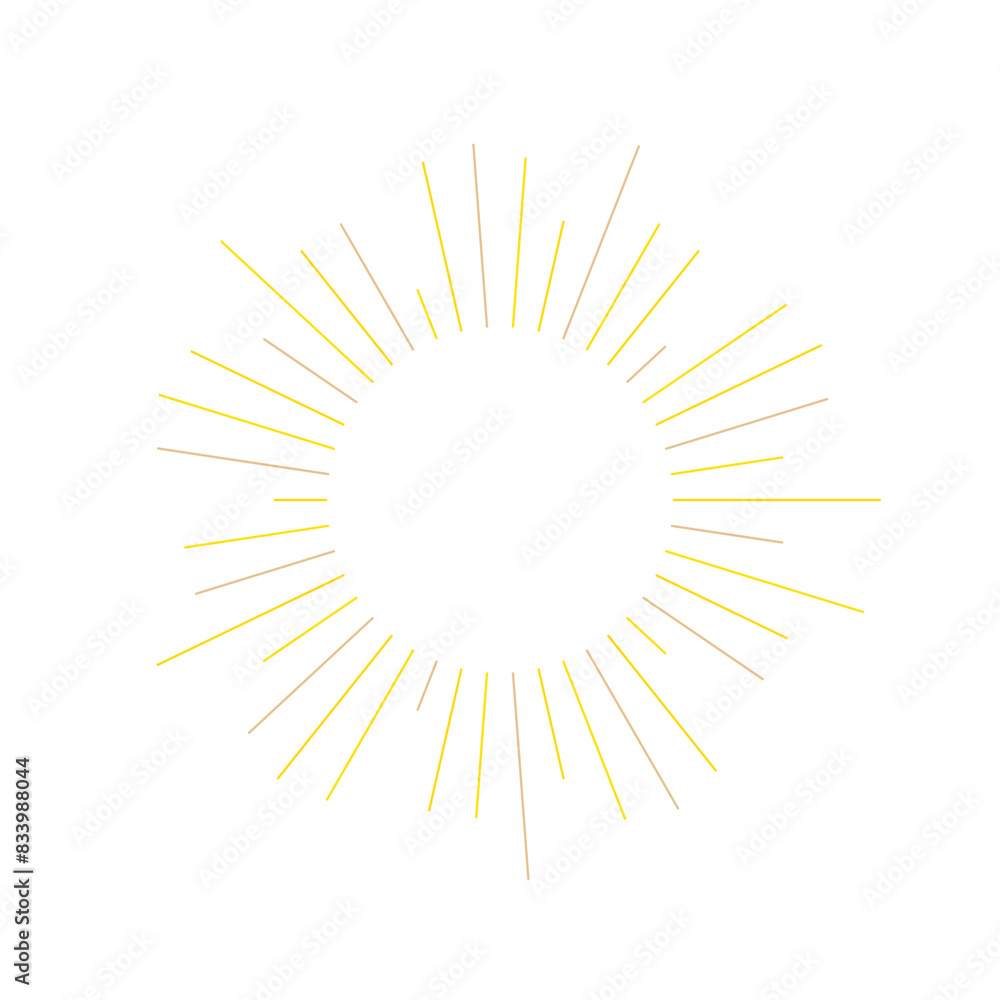 An abstract transparent retro golden art deco sunburst shape design element. An abstract transparent retro golden art deco sunburst shape design element.