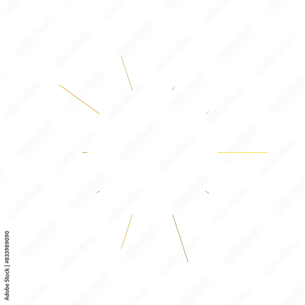 An abstract transparent retro golden art deco sunburst shape design element. An abstract transparent retro golden art deco sunburst shape design element.