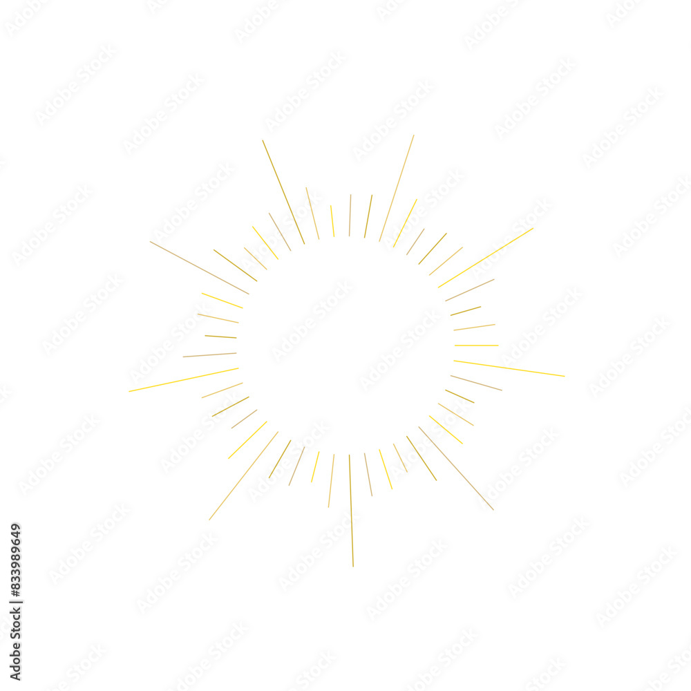 An abstract transparent retro golden art deco sunburst shape design element. An abstract transparent retro golden art deco sunburst shape design element.