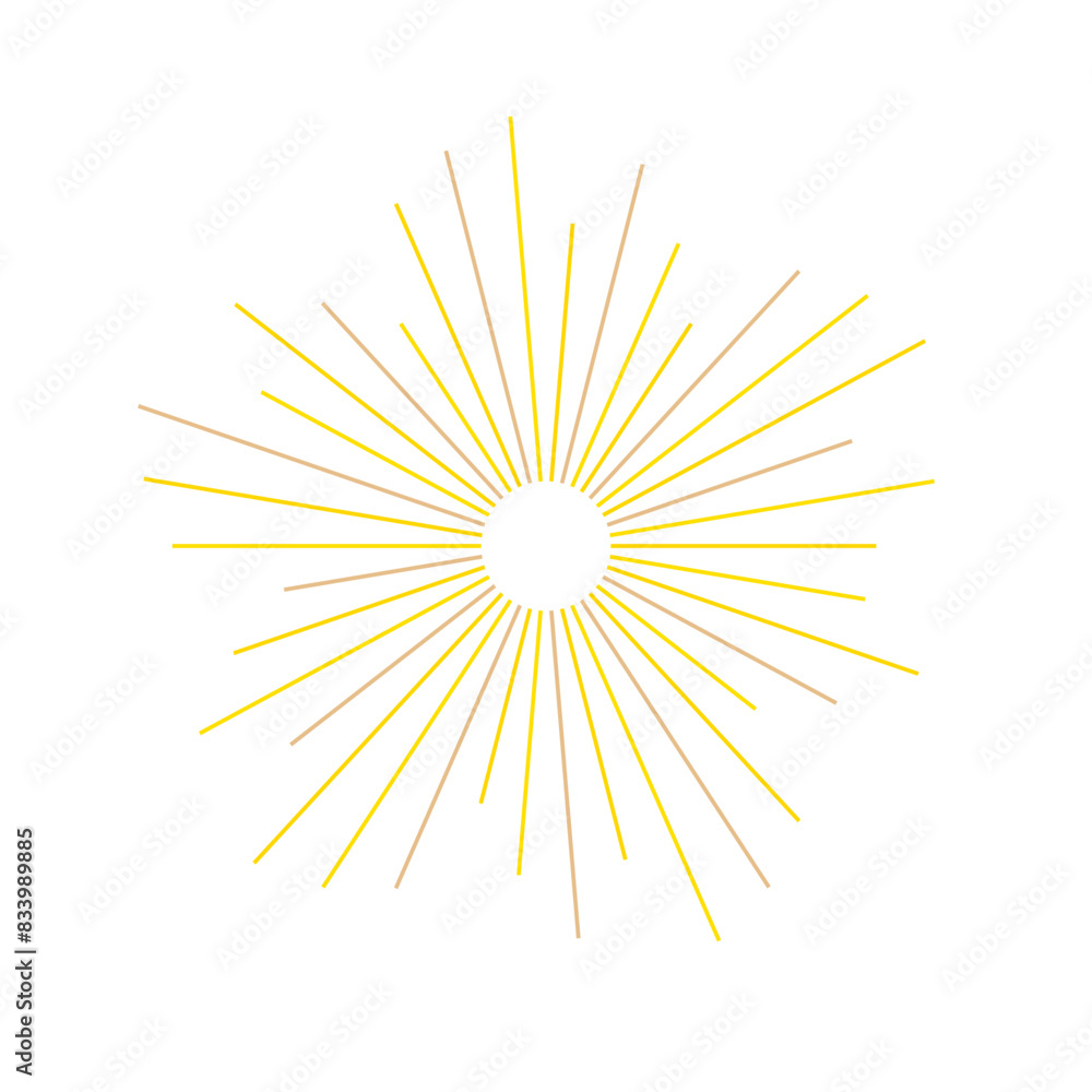 An abstract transparent retro golden art deco sunburst shape design element. An abstract transparent retro golden art deco sunburst shape design element.