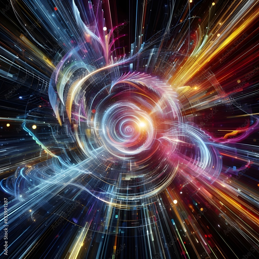 Fototapeta premium An electrifying display of abstract colorful lights