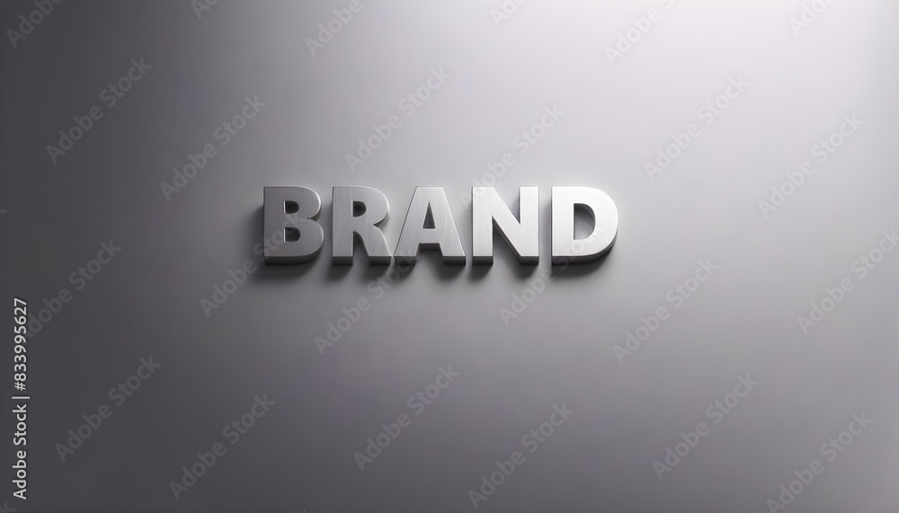 Brand text on a glossy metallic background Brand text on a glossy metallic background